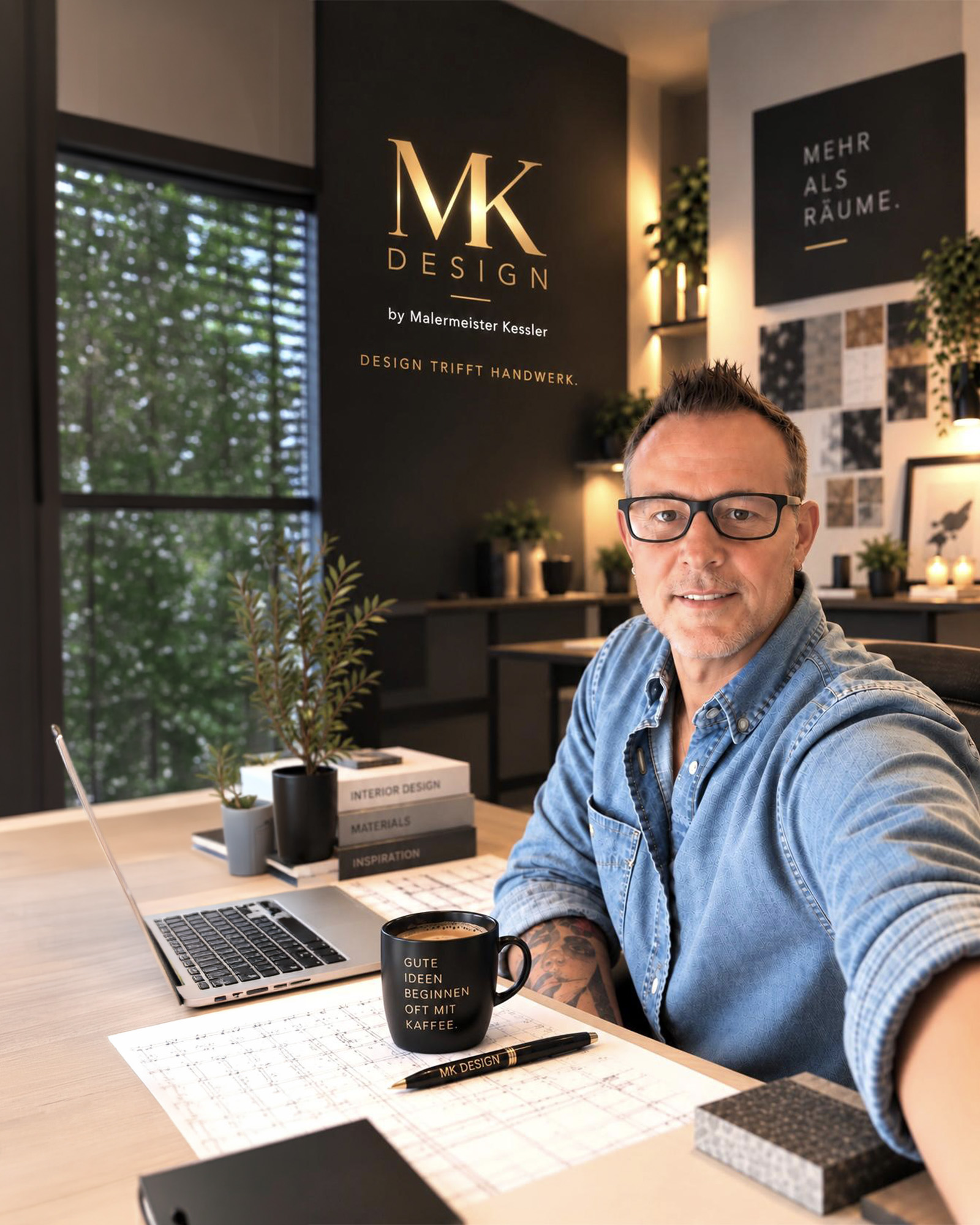 Mark Kessler von MK Design in seinem Arbeitsbereich